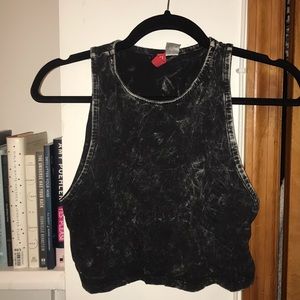 Black Washed Out Crop Top
